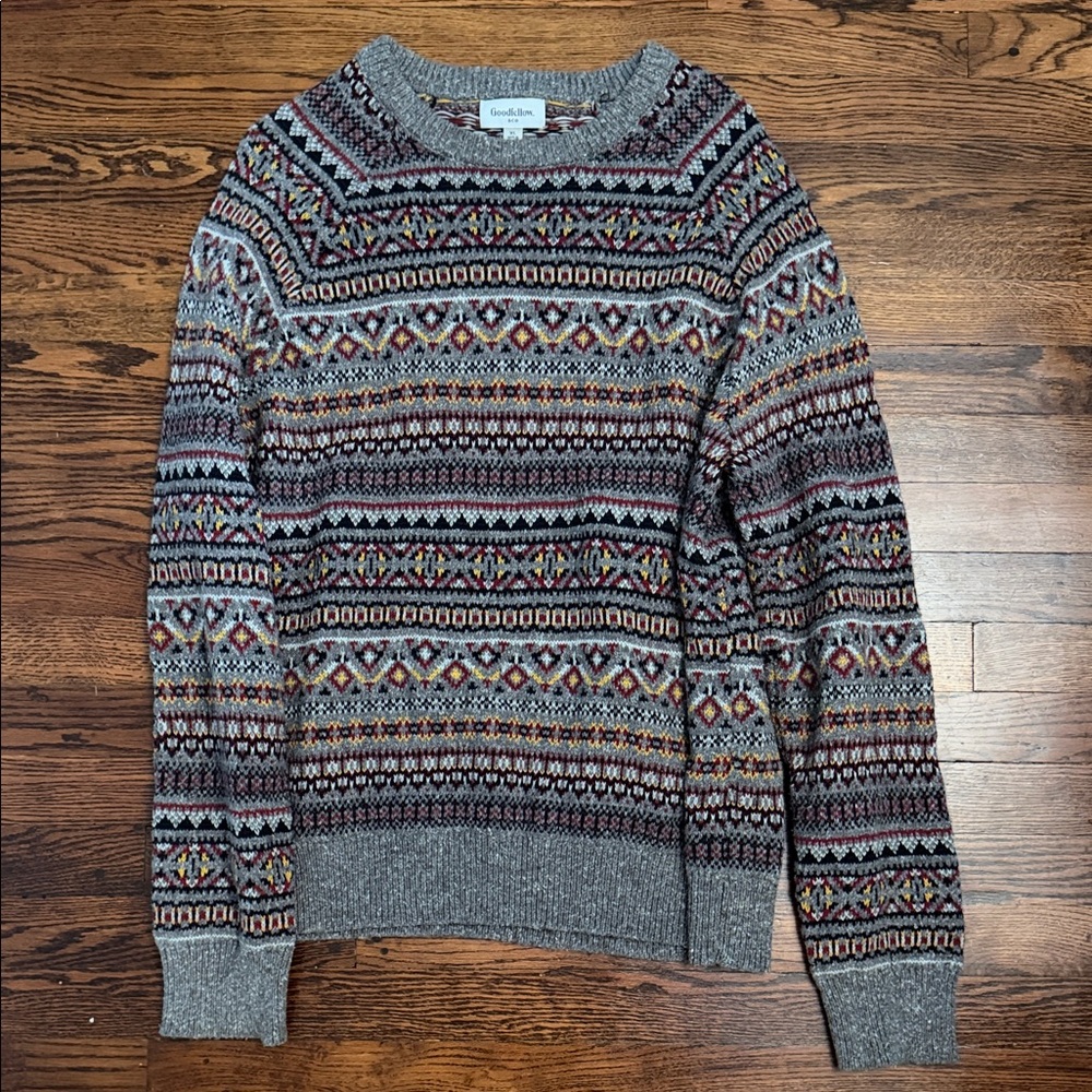 Men's Goodfellow Multicolor Patterned Crewneck Sw… - image 1